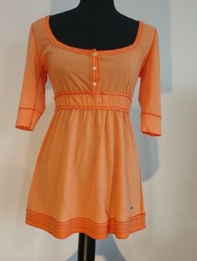 Hollister Orange Scoop-Neck Tunic Top